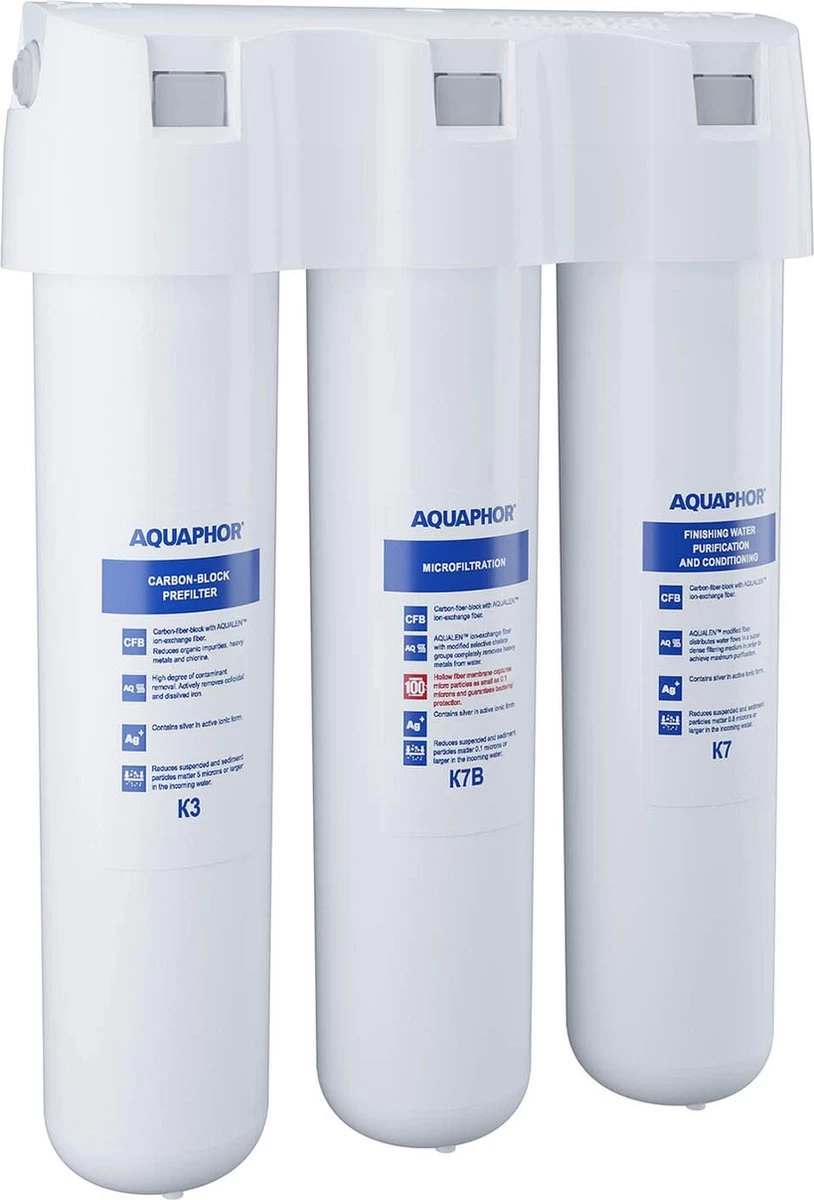 Aquaphor Système De Filtre à Charbon Actif Aquaphor - Pour L'eau - 3 Phases - 2,5 L / Min - Robinet Inclus 3 Aquaphor Système De Filtre à Charbon Actif Aquaphor - Pour L'eau - 3 Phases - 2,5 L / Min - Robinet Inclus