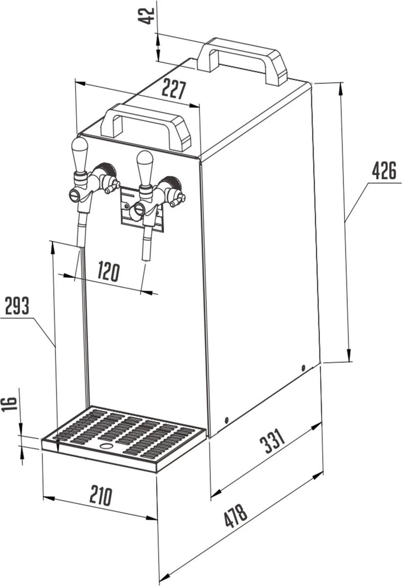 Set Complet - Robinet à Bière - Refroidisseur à Sec Kontakt 40 2 Robinets, 50 Litres / H - Robinet à Bière, Beertender, Robinet à Domicile, Refroidisseur à Bière 9 Set Complet - Robinet à Bière - Refroidisseur à Sec Kontakt 40 2 Robinets, 50 Litres / H - Robinet à Bière, Beertender, Robinet à Domicile, Refroidisseur à Bière – Image 7