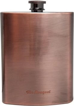 Flacon De Poche / Flacon De Hanche Avec Finition Ancienne En Cuivre 8oz. Line Vintage De Vin Bouquet