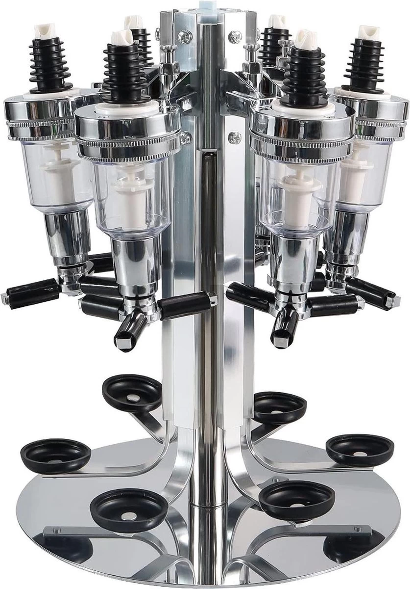 Parya Official - Carrousel à Boissons 6 Bouteilles - Aluminium - Distributeur De Boissons - Bar - Shottapper - Robinet De Boissons - Shots 5 Parya Official - Carrousel à Boissons 6 Bouteilles - Aluminium - Distributeur De Boissons - Bar - Shottapper - Robinet De Boissons - Shots – Image 3