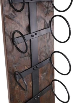 Casier à Vin 4 Bouteilles - 20x14x65 - Marron/noir - Vieux Bois/métal -Dégustation Délicate 845x1200 1