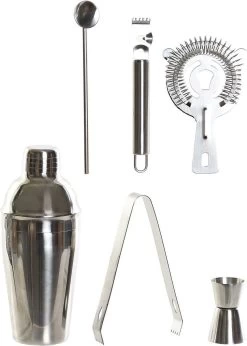 Set De Shaker à Cocktail En Acier Inoxydable 6 Pièces 550 Ml - Faire Des Cocktails - Set De Cocktail Complet