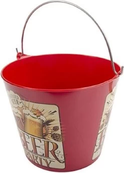 2x Seaux à Bière Rouge 5,4 Litres - Seaux à Glace / Seaux Froids - Seau à Bouteille De Bière - Seau à Boisson - Organiser Une Garden-party