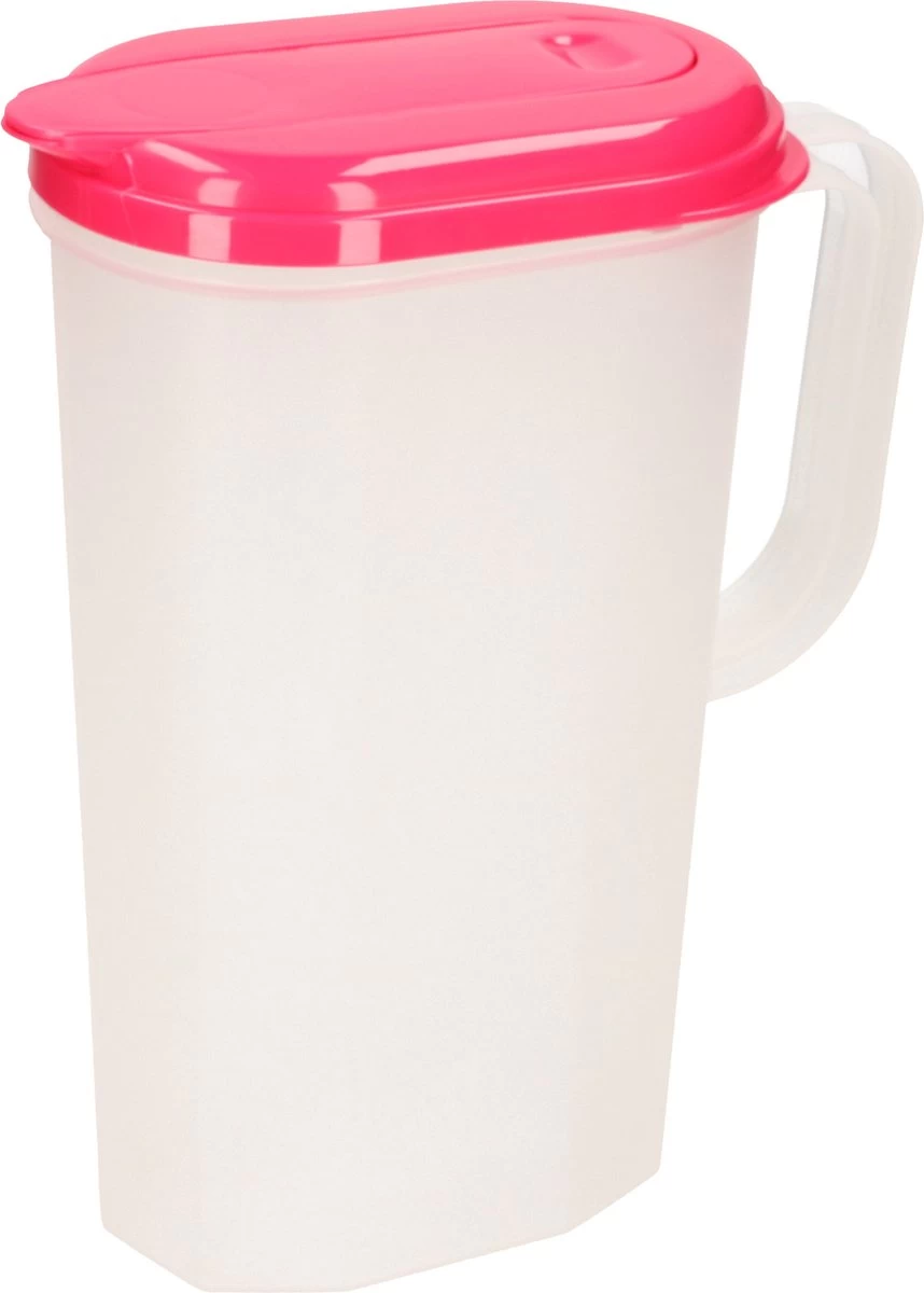 3x Pichet à Eau/pichet à Jus Transparent/rouge Avec Couvercle 2 Litres En Plastique - Pichet étroit Qui Tient Dans La Porte Du Réfrigérateur 4 3x Pichet à Eau/pichet à Jus Transparent/rouge Avec Couvercle 2 Litres En Plastique - Pichet étroit Qui Tient Dans La Porte Du Réfrigérateur – Image 2