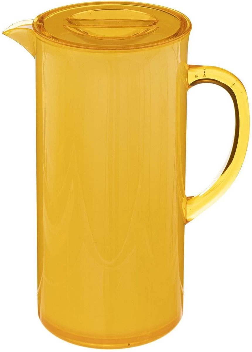 Set De 2 Carafes Pichet/pichet à Jus Avec Couvercle 1950 Ml Jaune - Dimensions : 18 X 10,5 X 25 Cm - Matière : Plastique 4 Set De 2 Carafes Pichet/pichet à Jus Avec Couvercle 1950 Ml Jaune - Dimensions : 18 X 10,5 X 25 Cm - Matière : Plastique – Image 2