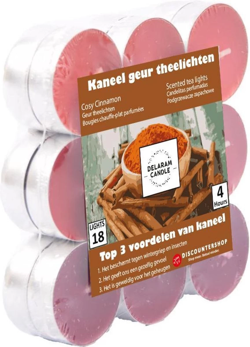 Parfumés Tea Lights - Tea Lights Avec 4 Durée De Combustion - Bougies Chauffe-plat - Parfum Tea Lights -theelichten - 18 Pcs Lumières De Thé Avec L' Geur - Cozy Feux De Thé Saveur Cannelle 3 Parfumés Tea Lights - Tea Lights Avec 4 Durée De Combustion - Bougies Chauffe-plat - Parfum Tea Lights -theelichten - 18 Pcs Lumières De Thé Avec L' Geur - Cozy Feux De Thé Saveur Cannelle