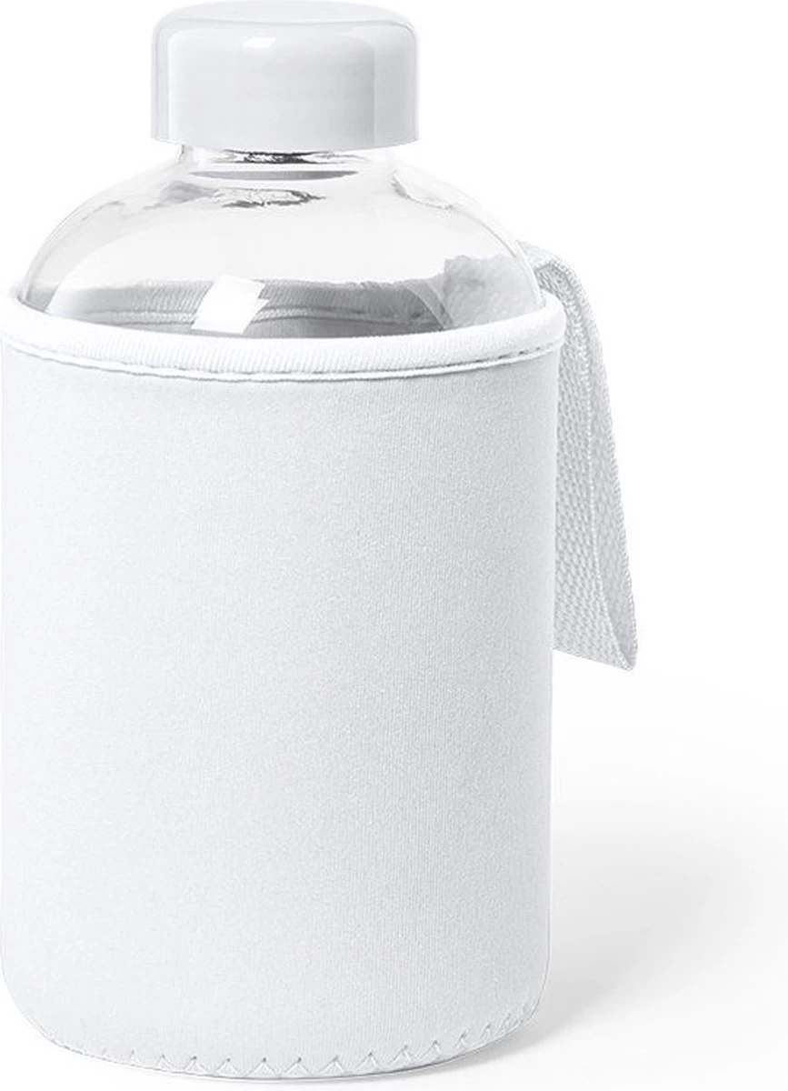 Bouteille D'eau En Verres / Gourde Avec Housse De Protection Softshell Blanc 600 Ml - Bouteille Sport - Bouteille D' Eau 3 Bouteille D'eau En Verres / Gourde Avec Housse De Protection Softshell Blanc 600 Ml - Bouteille Sport - Bouteille D' Eau