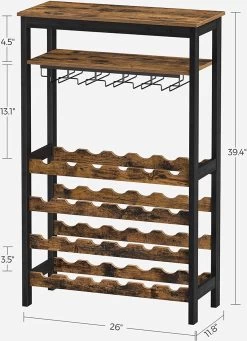 Nancy's Plaisance Casier à Vin Avec Porte-Verres - Porte-Vin - Porte-Bouteilles - Debout - Industriel - Marron Et Zwart - 66 X 30 X 100 Cm 17 Nancy's Plaisance Casier à Vin Avec Porte-Verres - Porte-Vin - Porte-Bouteilles - Debout - Industriel - Marron Et Zwart - 66 X 30 X 100 Cm -Dégustation Délicate 868x1200 1