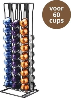 Nespresso Porte-capsule Pour 60 Tasses à Café à Café - Porte- Tasses à Café - Porte-capsule - Porte-gobelet - Zwart
