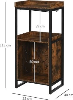 IN.HOMEXL Boxwel - Cave à Vin - Casier à Vin Métal - Bois - Armoire Industrielle - Pour 9 Bouteilles - 113 X 52 X 40 Cm Bois - Marron / Zwart 18 IN.HOMEXL Boxwel - Cave à Vin - Casier à Vin Métal - Bois - Armoire Industrielle - Pour 9 Bouteilles - 113 X 52 X 40 Cm Bois - Marron / Zwart -Dégustation Délicate 882x1200