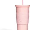 Tasse à Double Paroi De 22 Oz Avec Paille Et Couvercle, Tasse Avec Manchon En Silicone De Qualité Alimentaire, Acrylique Pastel Mat étanche, Tasse Réutilisable