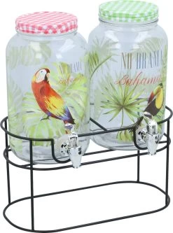 Cuisine Elegance - Distributeur De Boissons Double - Avec Support - 2x 3l