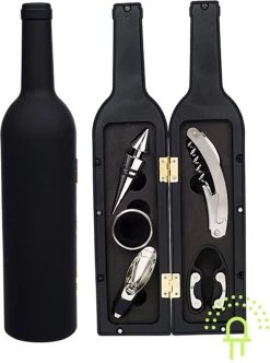 Ensemble D'accessoires Pour Le Vin De Luxe Lilaled Pour Les Gourmets Dans Un Emballage Cadeau De Luxe . Avec Couteau De Serveur, Coupe-papier, Bouchon De Luxe , Entonnoir Verseur, Anneau De Bouteille (récupérateur De Gouttes De Vin), -Dégustation Délicate 893x1200 2