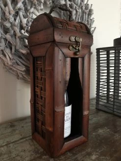 Coffret En Bois Colonial Pour Une Bouteille De Vin, Debout, Finition Bambou, Très Spécial ! -Dégustation Délicate 899x1200 33