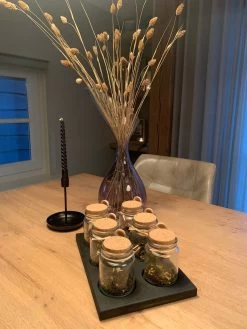 Étagère à Thé Black Edition Avec 6 Pots Et Cuillère En Bois Pour Le Thee à Thé (remplacement De La Boîte à Thé) MeubelZwagerij -Dégustation Délicate 900x1200 5