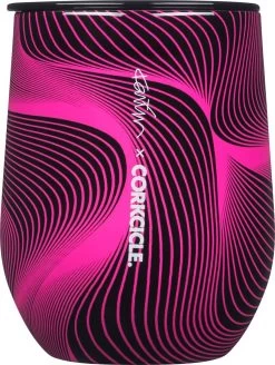 Gobelet à Boire Corkcicle Pour Vin Ou Café - Conçu Par Karim Rashid : "Chillwave" Gobelet De Voyage Isolé Sans Pied Avec Couvercle, Gobelet à Vin, Peut Contenir 355 Ml, 12 Oz