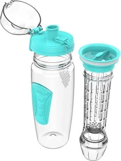 Willceal Bouteille D'eau Avec Filtre à Fruits 945 Ml Durable Avec Boule De Gel De Glace Amovible Grand Couvercle Rabattable Tritan Sans BPA Design Fermé Sports Camping -Dégustation Délicate 905x1200 5