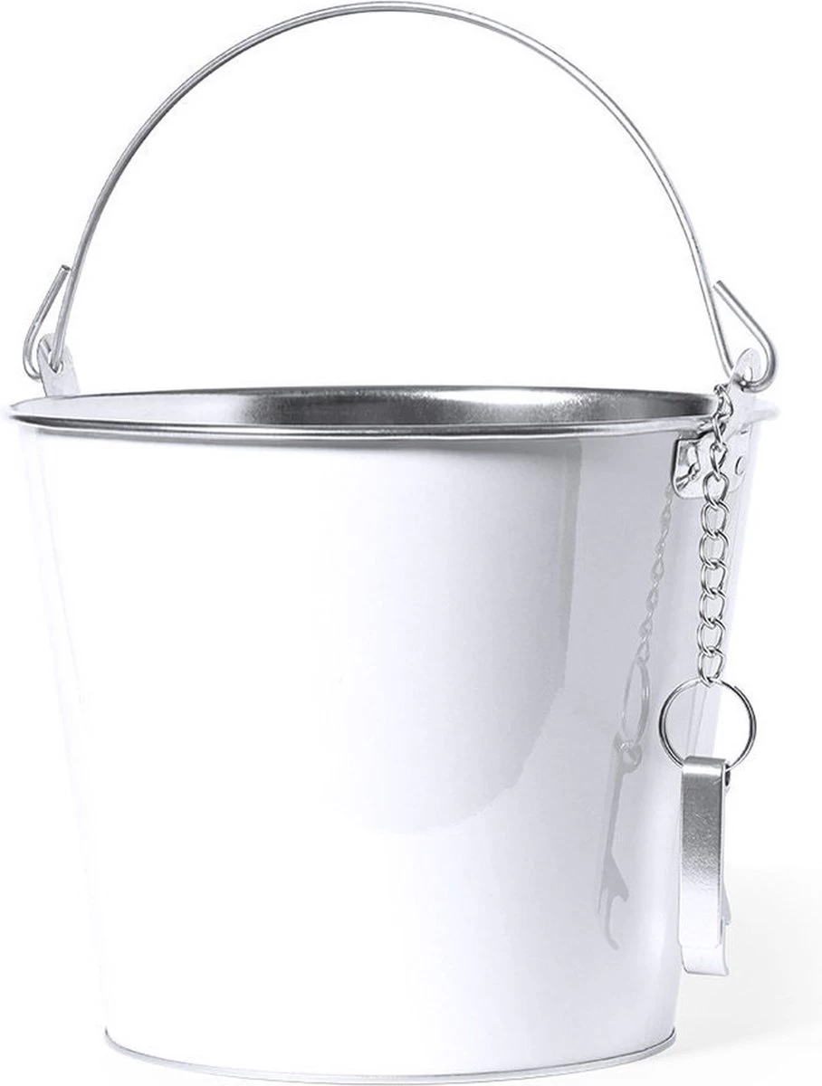 Seau à Glace/seau à Bière Métal Blanc - 6L - Seau à Boissons - Refroidisseur à Boissons - Refroidisseur à Vin 4 Seau à Glace/seau à Bière Métal Blanc - 6L - Seau à Boissons - Refroidisseur à Boissons - Refroidisseur à Vin – Image 2