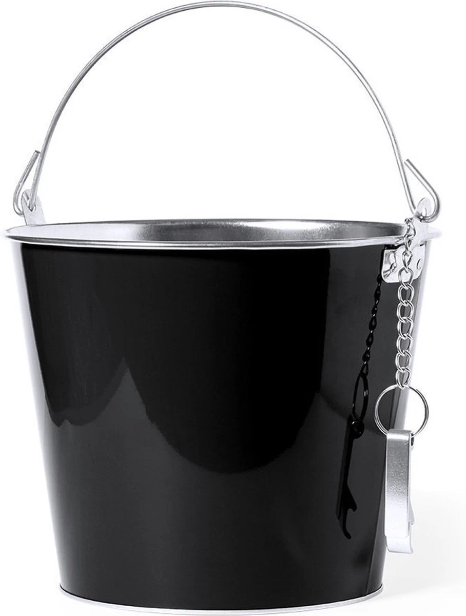 Seau à Glace/seau à Bière Métal Noir - 6L - Seau à Boissons - Refroidisseur à Boissons - Refroidisseur à Vin 4 Seau à Glace/seau à Bière Métal Noir - 6L - Seau à Boissons - Refroidisseur à Boissons - Refroidisseur à Vin – Image 2