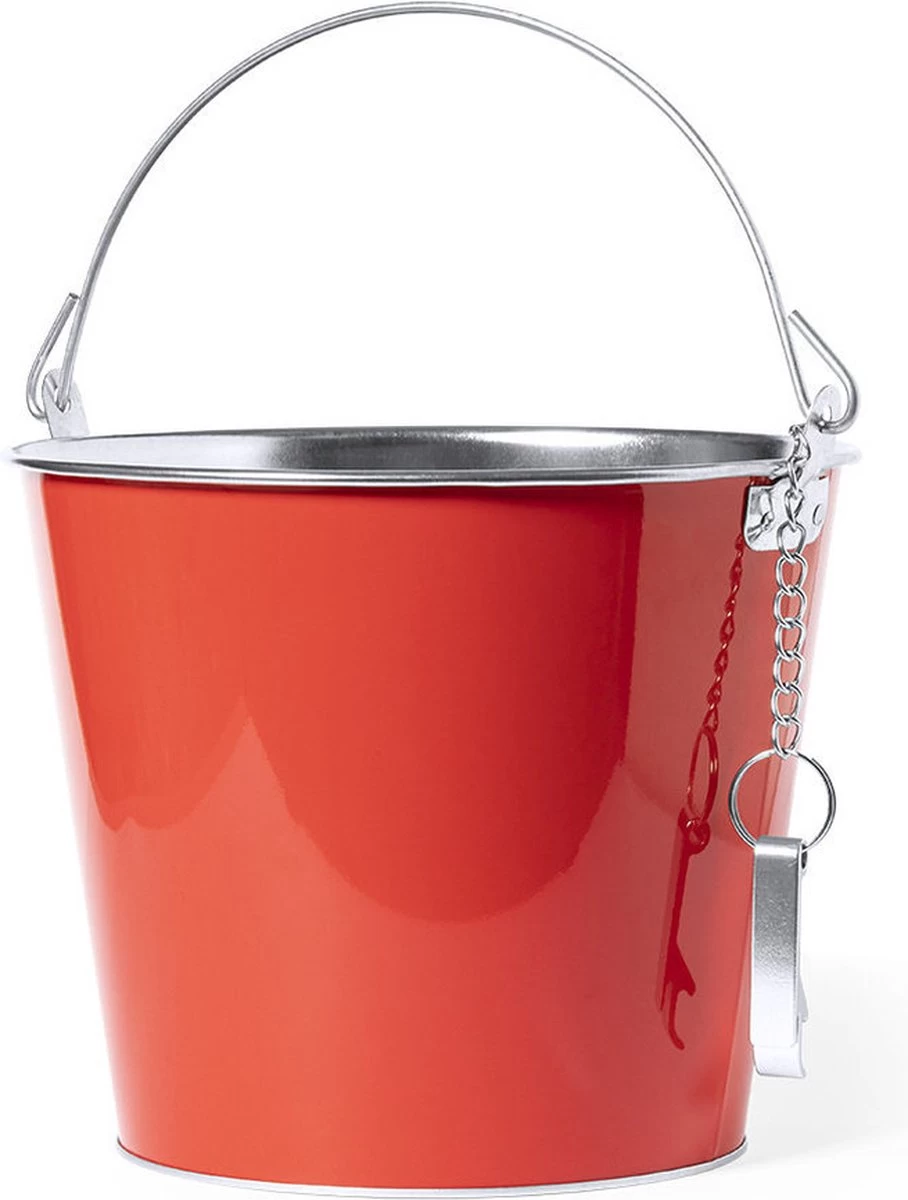 Seau à Glace/seau à Bière Métal Rouge - 6L - Seau à Boissons - Refroidisseur à Boissons - Refroidisseur à Vin 4 Seau à Glace/seau à Bière Métal Rouge - 6L - Seau à Boissons - Refroidisseur à Boissons - Refroidisseur à Vin – Image 2