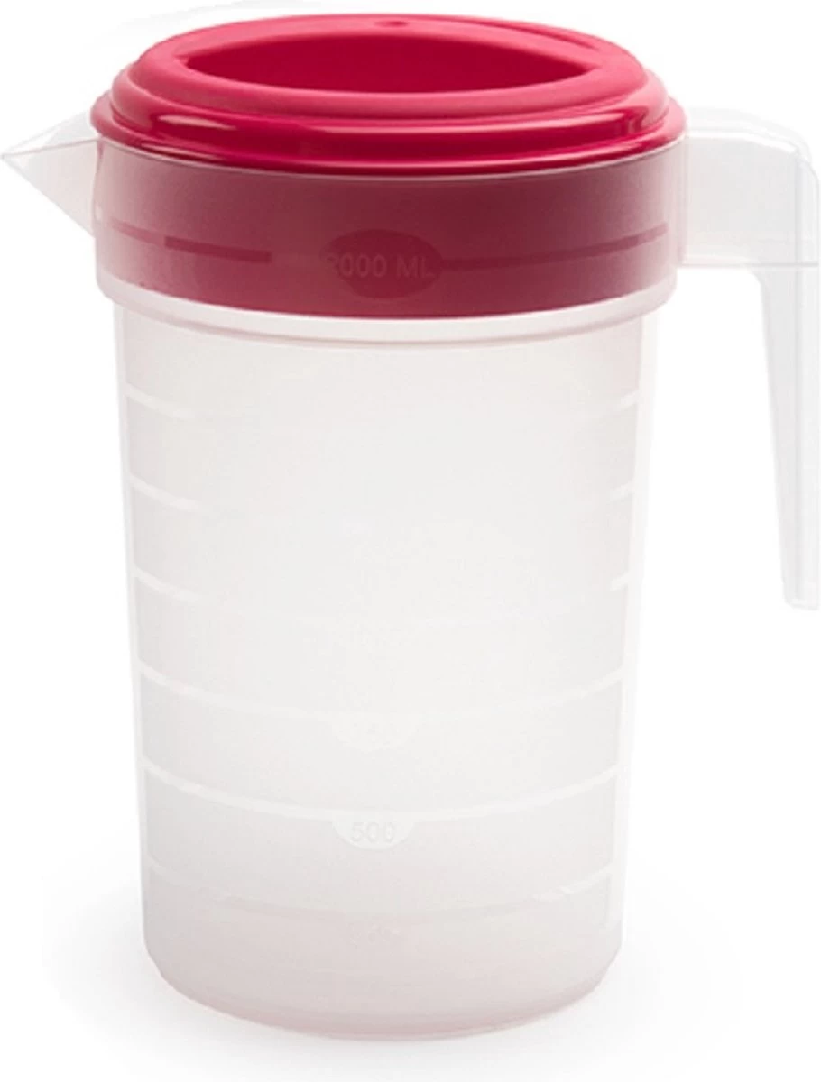 3x Pichet à Eau/pichet à Jus Transparent/rose Avec Couvercle 2 Litres En Plastique - Pichet étroit Qui Tient Dans La Porte Du Réfrigérateur 4 3x Pichet à Eau/pichet à Jus Transparent/rose Avec Couvercle 2 Litres En Plastique - Pichet étroit Qui Tient Dans La Porte Du Réfrigérateur – Image 2