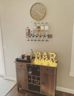 Bar Butler Porte-Bouteille Mural Pour 6 Bouteilles Distributeur De Boissons Cocktail Pour Man Cave Home Bar Cuisine, 53x11x36 Cm - Nevi -Dégustation Délicate 917x1200 4