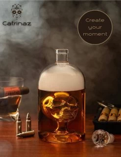 Catrinaz® - Carafe Premium Tête De Mort - Carafe - Carafe - Carafe à Tequila - Carafe à Whisky - Carafe - Tête De Mort - 1L - Coffret Cadeau Luxe - Cadeau Homme & Femme -Dégustation Délicate 921x1200 5