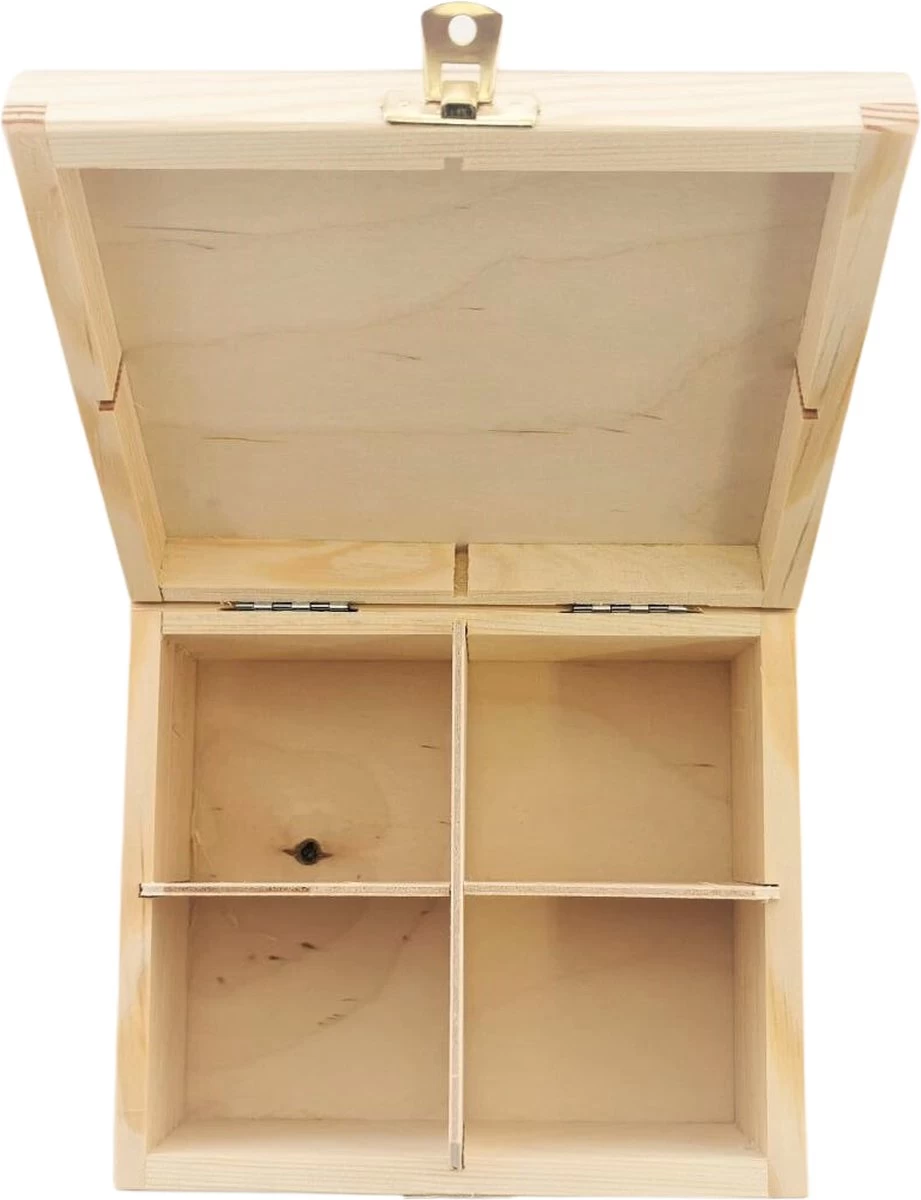 Boîte à Thé ' Coffee, Thé Ou Moi ?' | Photo Factory Fotofabriek | Boîte à Thé 4 Compartiments | Bois | 16,5 X 15,5 | Boîte à Thé Petite 6 Boîte à Thé ' Coffee, Thé Ou Moi ?' | Photo Factory Fotofabriek | Boîte à Thé 4 Compartiments | Bois | 16,5 X 15,5 | Boîte à Thé Petite – Image 4