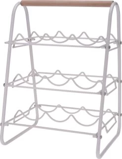 Casier à Vin En Métal Excellent Houseware - Blanc - Pour 9 Bouteilles - 33 X 29 X 46 Cm