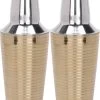 2x Shakers à Cocktail Dorés Rayés 500 Ml - Fournitures De Cuisine - Fournitures De Bar / Café - Mix Des Cocktails - Tasses à Mélanger/ Secouer - Shakers à Cocktail -Dégustation Délicate 925x1200