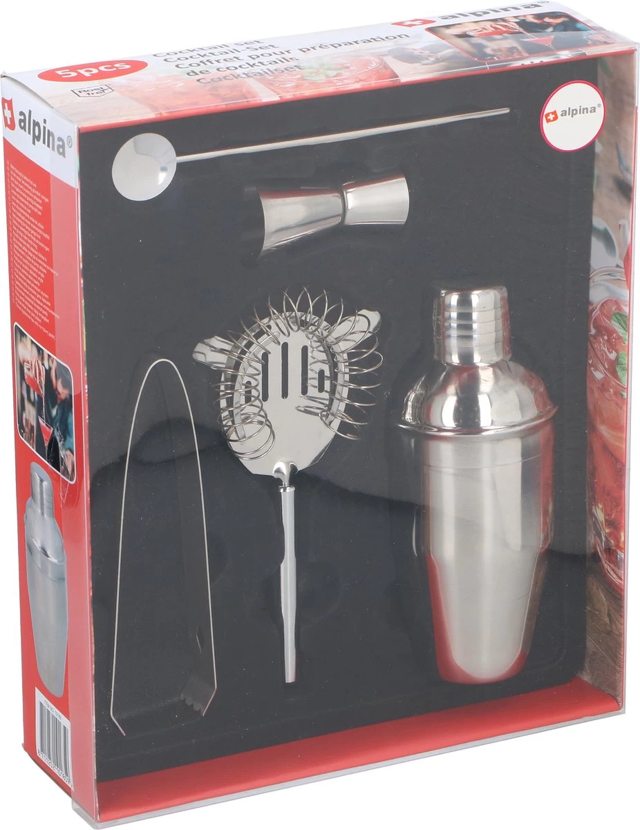 Ensemble à Cocktail 5 Pièces Alpina - Acier Inoxydable - Coffret Cadeau 13 Ensemble à Cocktail 5 Pièces Alpina - Acier Inoxydable - Coffret Cadeau – Image 11