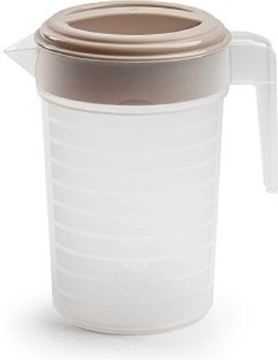 2x Pichet à Eau/pichet à Jus Transparent/taupe Avec Couvercle 1 Litre En Plastique�- Pichet étroit Qui Tient Dans La Porte Du Réfrigérateur 4 2x Pichet à Eau/pichet à Jus Transparent/taupe Avec Couvercle 1 Litre En Plastique�- Pichet étroit Qui Tient Dans La Porte Du Réfrigérateur – Image 2