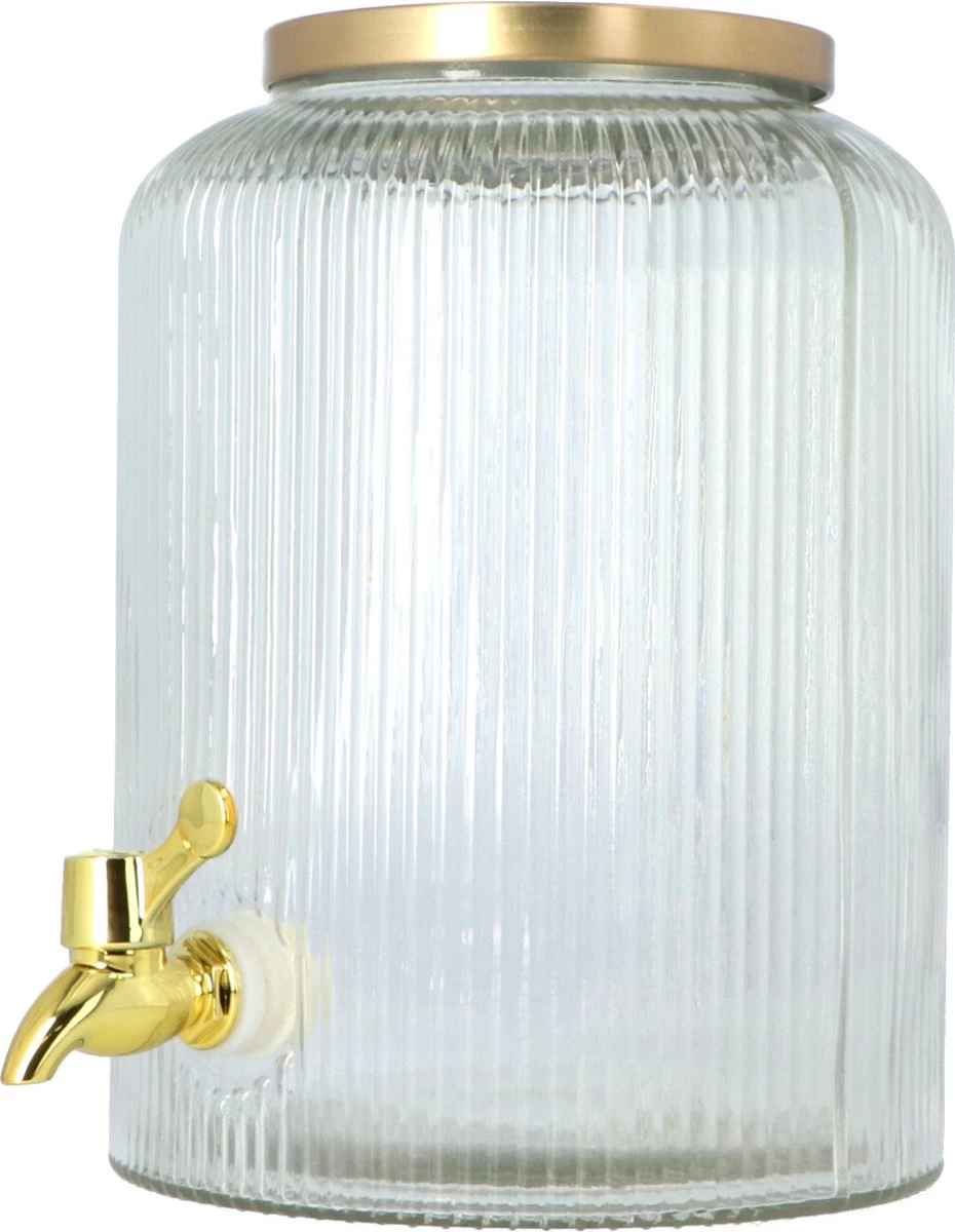 4goodz Carafe à Jus En Verres Avec Robinet Et Couvercle Dorés 5 Litres 11 4goodz Carafe à Jus En Verres Avec Robinet Et Couvercle Dorés 5 Litres – Image 9