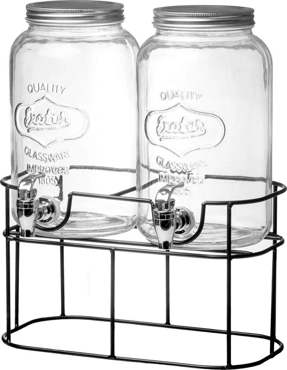 Sareva Distributeur De Boissons Distributeur De Jus Distributeur De Limonade Avec Support 2 X 3 Litres 5 Sareva Distributeur De Boissons Distributeur De Jus Distributeur De Limonade Avec Support 2 X 3 Litres – Image 3