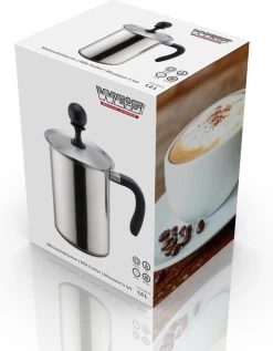 Weis - Mousseur à Lait / Tasse à Mousse 1000 Ml (capsule De Base) - Acier Inoxydable - Convient également à L'induction