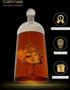 Catrinaz® - Carafe Premium Tête De Mort - Carafe - Carafe - Carafe à Tequila - Carafe à Whisky - Carafe - Tête De Mort - 1L - Coffret Cadeau Luxe - Cadeau Homme & Femme -Dégustation Délicate 936x1200 4