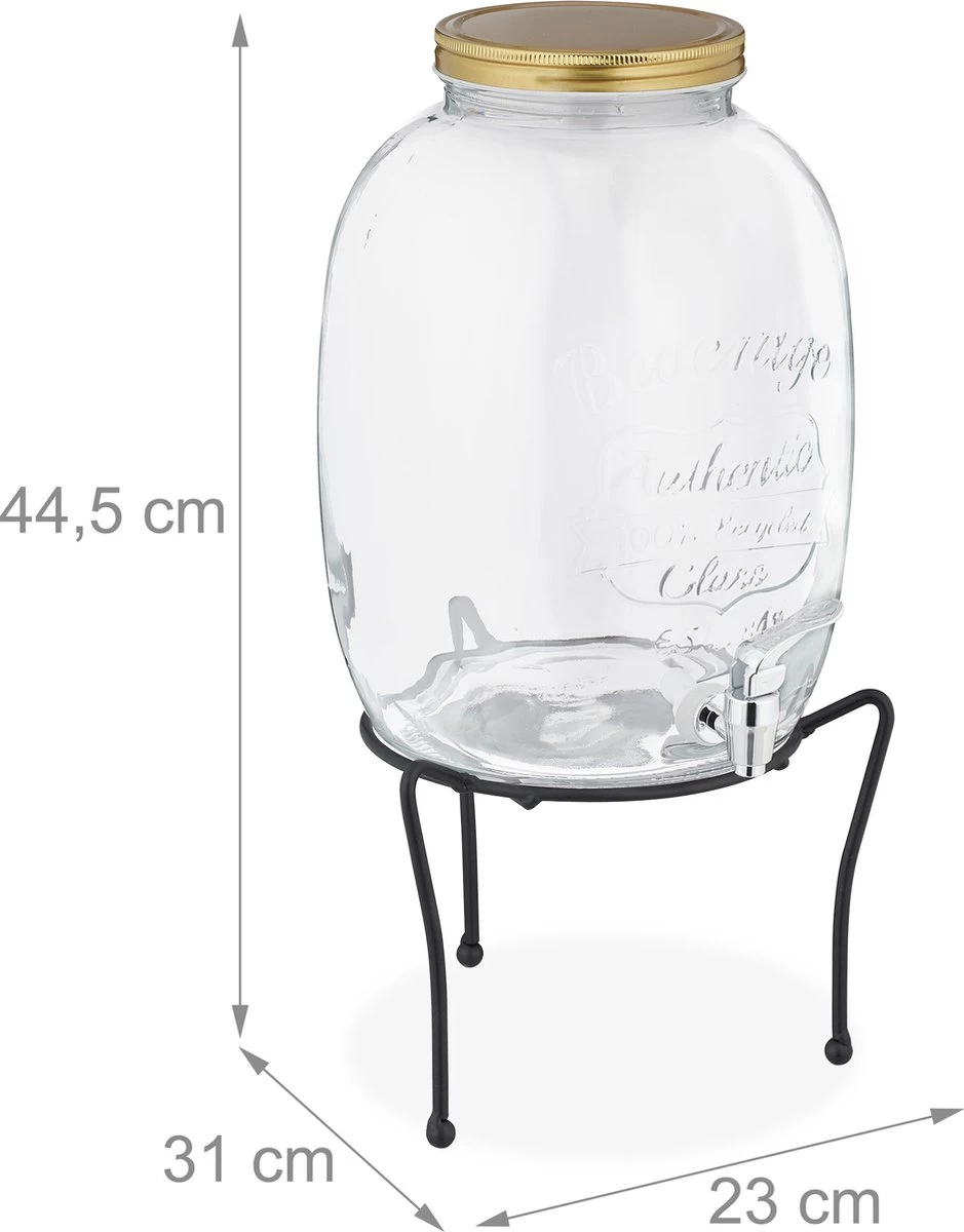 Set De Robinet De Limonade Relaxdays - 4 Verres à Boire Avec Couvercle - Distributeur De Boissons Avec Robinet - 8,5 L 9 Set De Robinet De Limonade Relaxdays - 4 Verres à Boire Avec Couvercle - Distributeur De Boissons Avec Robinet - 8,5 L – Image 7