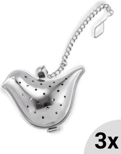 Passoire à Thé En Forme D'oiseau , Y Compris Plaque Goutte à Goutte - Set De 3 Pièces - Oeuf De Thee Pour Le Thé En Vrac - Filtre à Thé Pour Le Thé En Vrac - Boule à Thee
