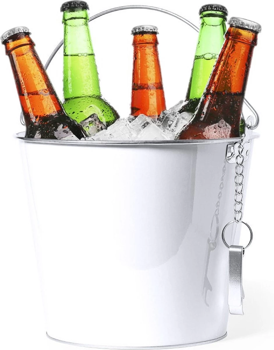 Seau à Glace/seau à Bière Métal Blanc - 6L - Seau à Boissons - Refroidisseur à Boissons - Refroidisseur à Vin 3 Seau à Glace/seau à Bière Métal Blanc - 6L - Seau à Boissons - Refroidisseur à Boissons - Refroidisseur à Vin