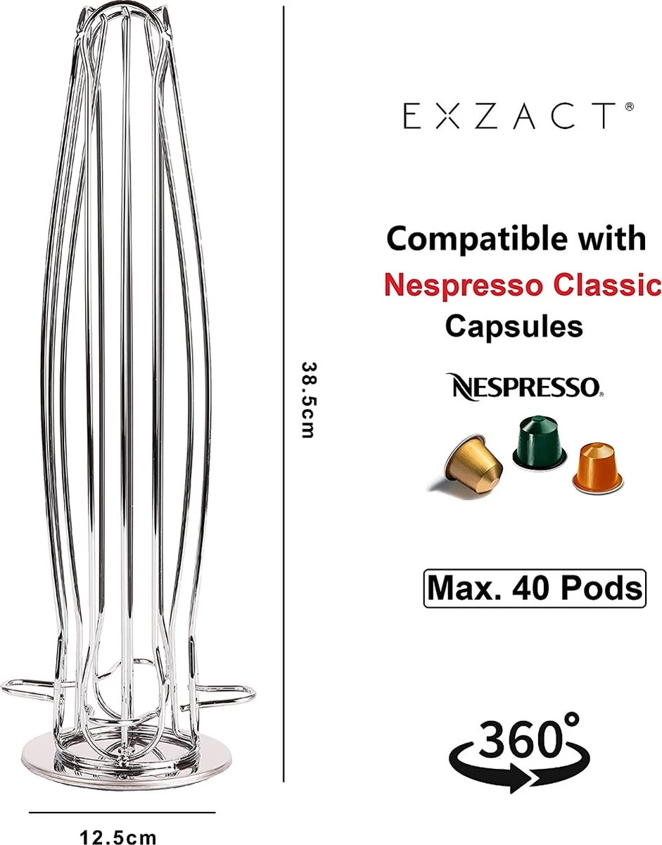 Porte-capsules De Café Compatible Avec Nespresso (40 X Capsules) - Support Pour Capsules De Café Dosette De Café NESPRESSO - Distributeur De Capsules / Support De Capsules / Porte-capsules - Rotatif à 360° Et Antidérapant 7 Porte-capsules De Café Compatible Avec Nespresso (40 X Capsules) - Support Pour Capsules De Café Dosette De Café NESPRESSO - Distributeur De Capsules / Support De Capsules / Porte-capsules - Rotatif à 360° Et Antidérapant – Image 5