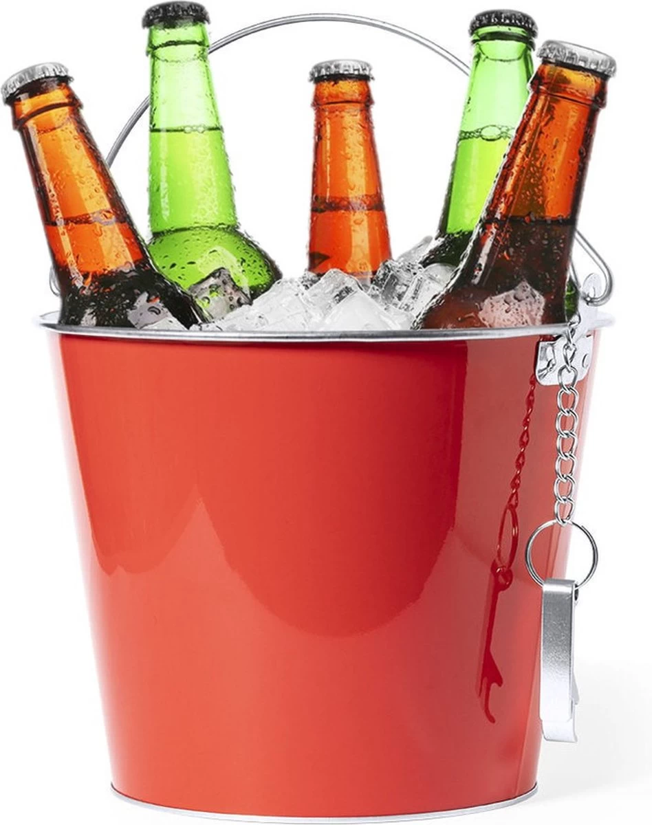 Seau à Glace/seau à Bière Métal Rouge - 6L - Seau à Boissons - Refroidisseur à Boissons - Refroidisseur à Vin 3 Seau à Glace/seau à Bière Métal Rouge - 6L - Seau à Boissons - Refroidisseur à Boissons - Refroidisseur à Vin