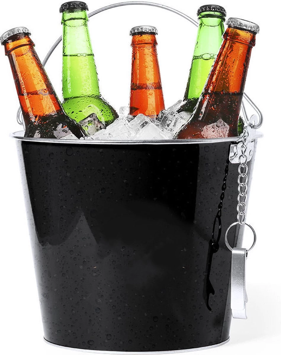 2x Seaux à Glace/seau à Bière Métal Noir - 6L - Seaux à Boissons - Refroidisseurs à Boissons - Refroidisseurs à Seaux à Vin 4 2x Seaux à Glace/seau à Bière Métal Noir - 6L - Seaux à Boissons - Refroidisseurs à Boissons - Refroidisseurs à Seaux à Vin – Image 2