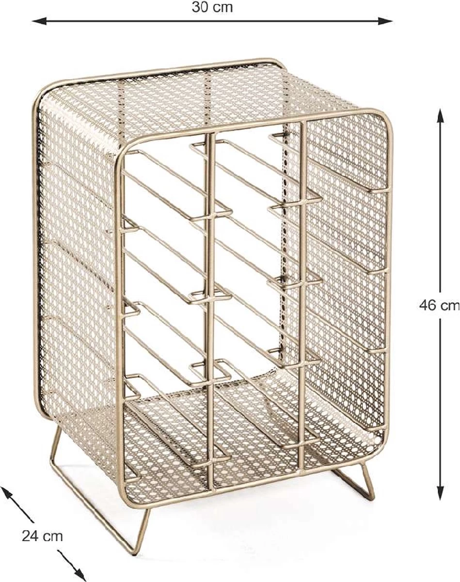 Porte-bouteilles - Porte-bouteilles De Vin Doré Moderne - 12 Bouteilles Optiquement Flottantes - Porte-bouteilles Pré-assemblé - Porte-bouteilles - 30 X 24 X 40 Cm 6 Porte-bouteilles - Porte-bouteilles De Vin Doré Moderne - 12 Bouteilles Optiquement Flottantes - Porte-bouteilles Pré-assemblé - Porte-bouteilles - 30 X 24 X 40 Cm – Image 4