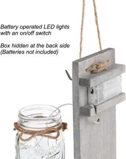 2 Pièces Appliques Murales Rustiques Mason Jar, Décoration En Bois Rustique Vintage, Crochets En Fer Forgé, Hortensia En Soie Et Guirlandes Lumineuses à LED, Design Pour La Décoration De La Maison 10 2 Pièces Appliques Murales Rustiques Mason Jar, Décoration En Bois Rustique Vintage, Crochets En Fer Forgé, Hortensia En Soie Et Guirlandes Lumineuses à LED, Design Pour La Décoration De La Maison -Dégustation Délicate 950x1200