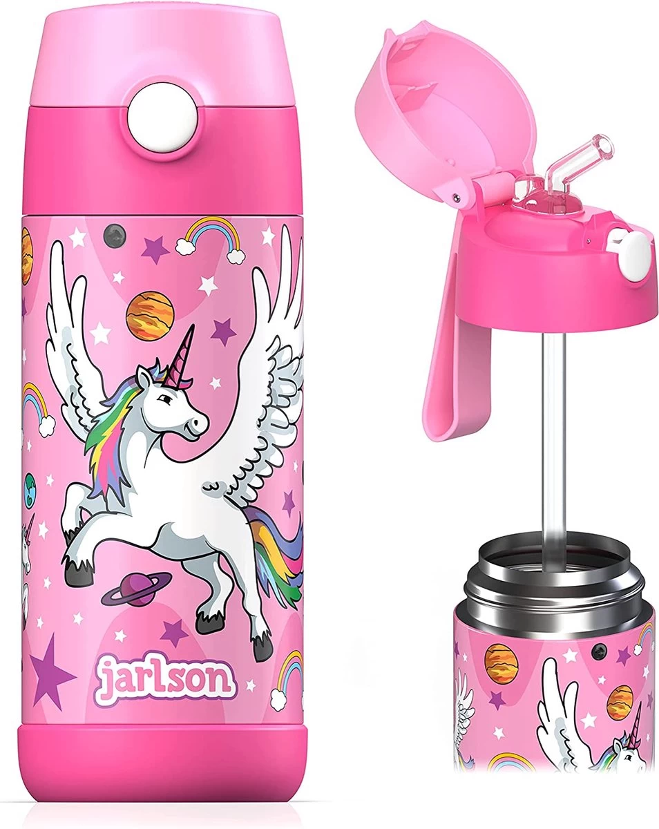 Bouteille D'eau JARLSON® Pour Enfants, Gourde Avec Paille Enfant, Gourde Thermos Sans BPA En Acier Inoxydable à Double Paroi, étanche, Idéale Pour La Maternelle, L'école Et Le Sport, 350 Ml 3 Bouteille D'eau JARLSON® Pour Enfants, Gourde Avec Paille Enfant, Gourde Thermos Sans BPA En Acier Inoxydable à Double Paroi, étanche, Idéale Pour La Maternelle, L'école Et Le Sport, 350 Ml