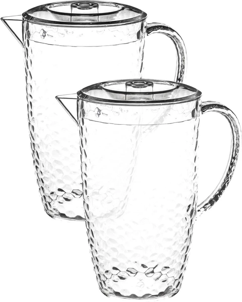 Set De 3 Carafes Pichet/pichet à Jus Avec Couvercle 2 Litres Transparent - Dimensions : 20,5 X 13,8 X 24 Cm - Matière : Plastique 3 Set De 3 Carafes Pichet/pichet à Jus Avec Couvercle 2 Litres Transparent - Dimensions : 20,5 X 13,8 X 24 Cm - Matière : Plastique