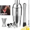 Set Cocktail Silver Premium – Set Cocktail 7 Pièces Top Class – Shaker 750ml – Coffret Luxe