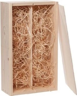 5 Boîtes à Vin à 2 Compartiments Avec Couvercle Coulissant 37x21x11cm - Avec Laine De Bois Gratuite