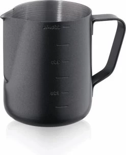 WAS Pot à Mousser Le Lait En Acier Inoxydable Zwart Avec échelle De 0 Litre