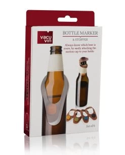 Marqueur Et Bouchon Pour Bouteille De Bière VacuVin - Cuir - Lot De 6 -Dégustation Délicate 973x1200 3